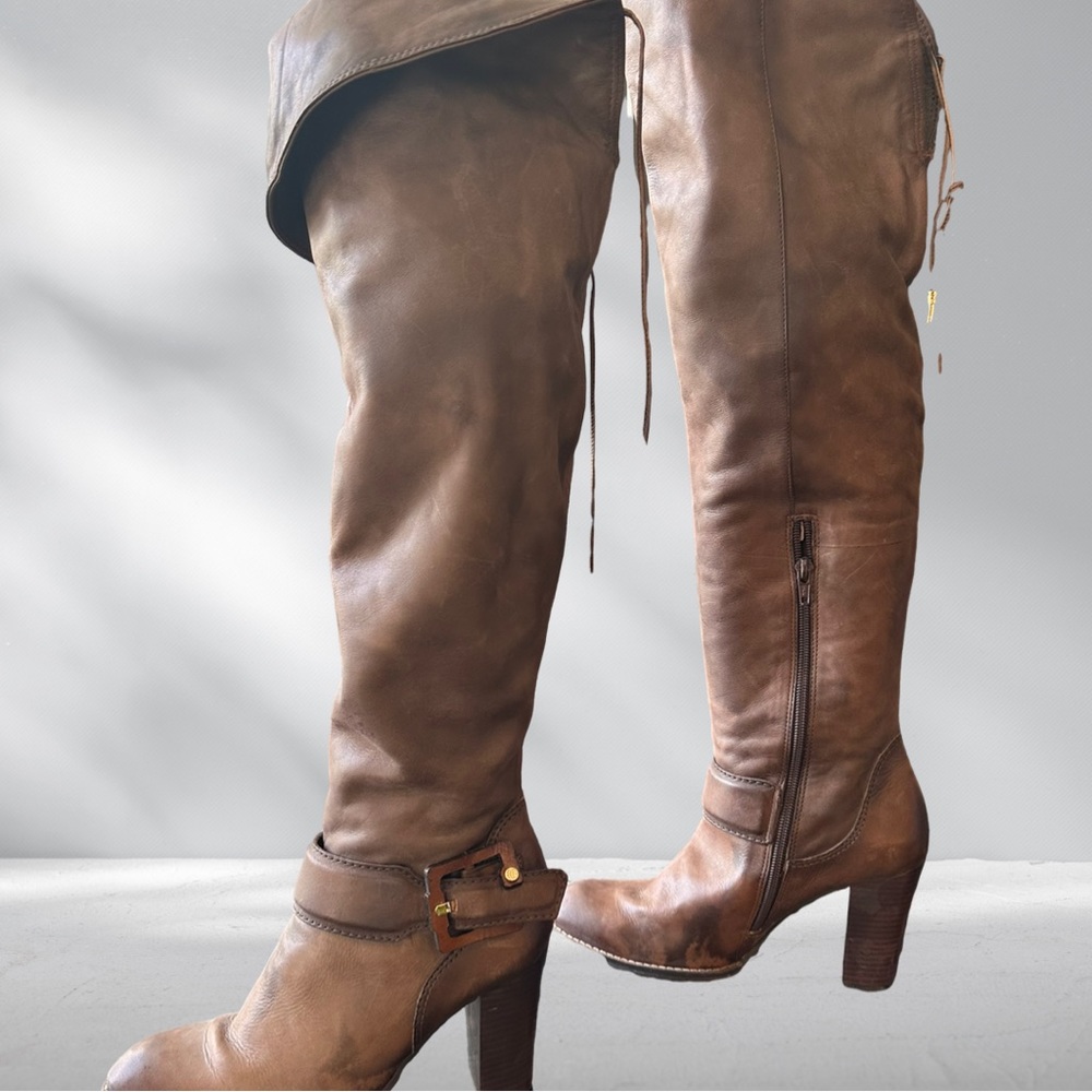 Dumond Brazilian Brown Leather Over the Knee Boots  NWOT size 8